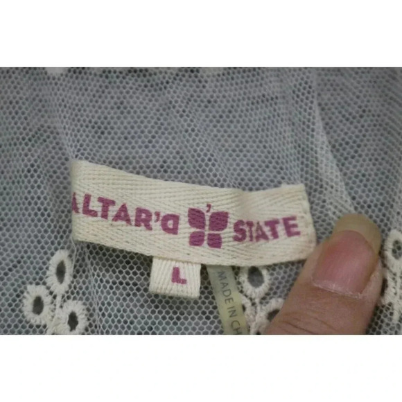 Altar'd State Lace and Beads Chiffon Dress-Size Large - Picture 4 of 8